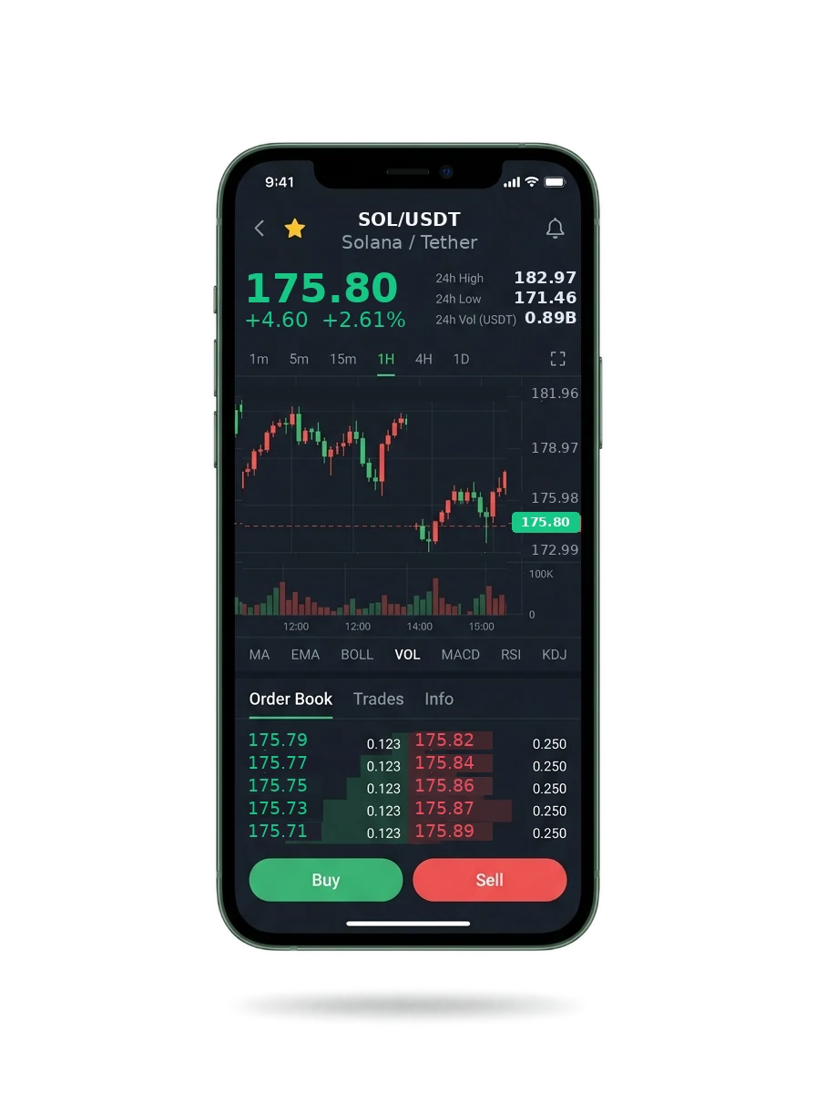 Mobile app screen showing a portfolio summary and a message thread with an account manager